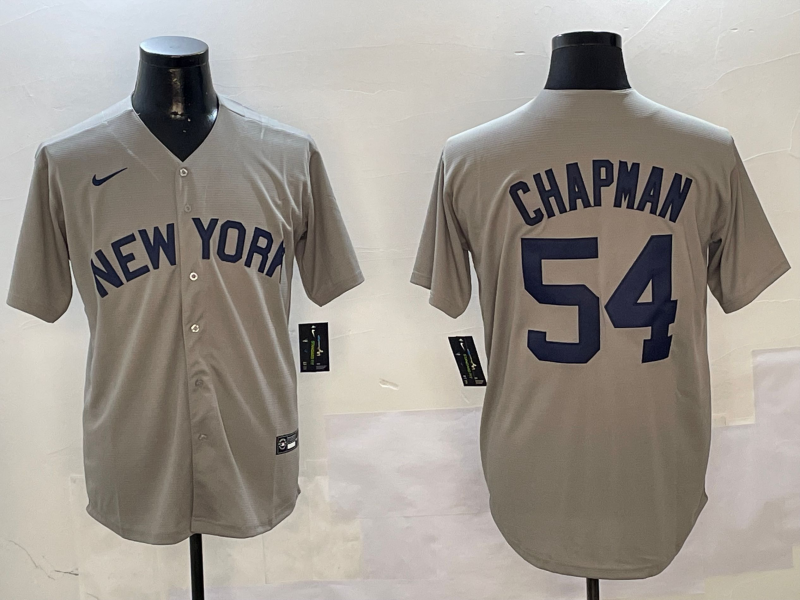 Men's New York Yankees Aroldis Chapman #54 Gray Away Limited Jersey